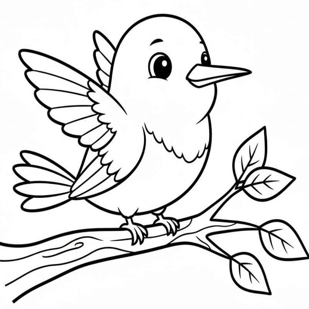 Nakreslete Kolibřík tisknutelné pro děti omalovánka