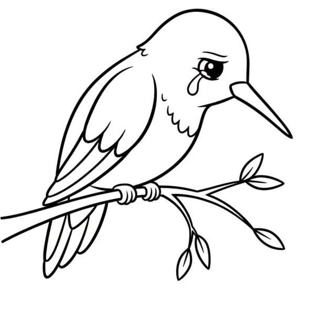 Nakreslete Kolibřík tisknutelné omalovánka
