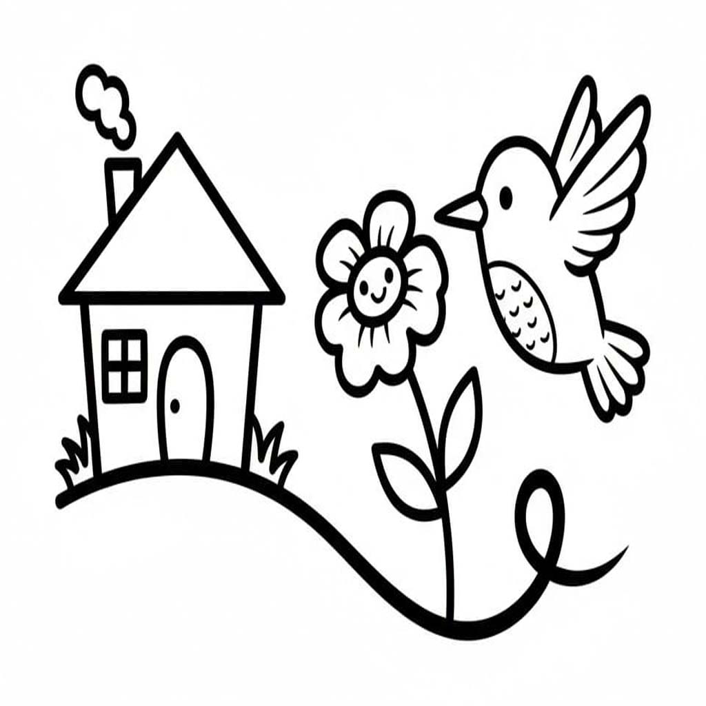 Nakreslete Kolibřík zdarma prostý omalovánka