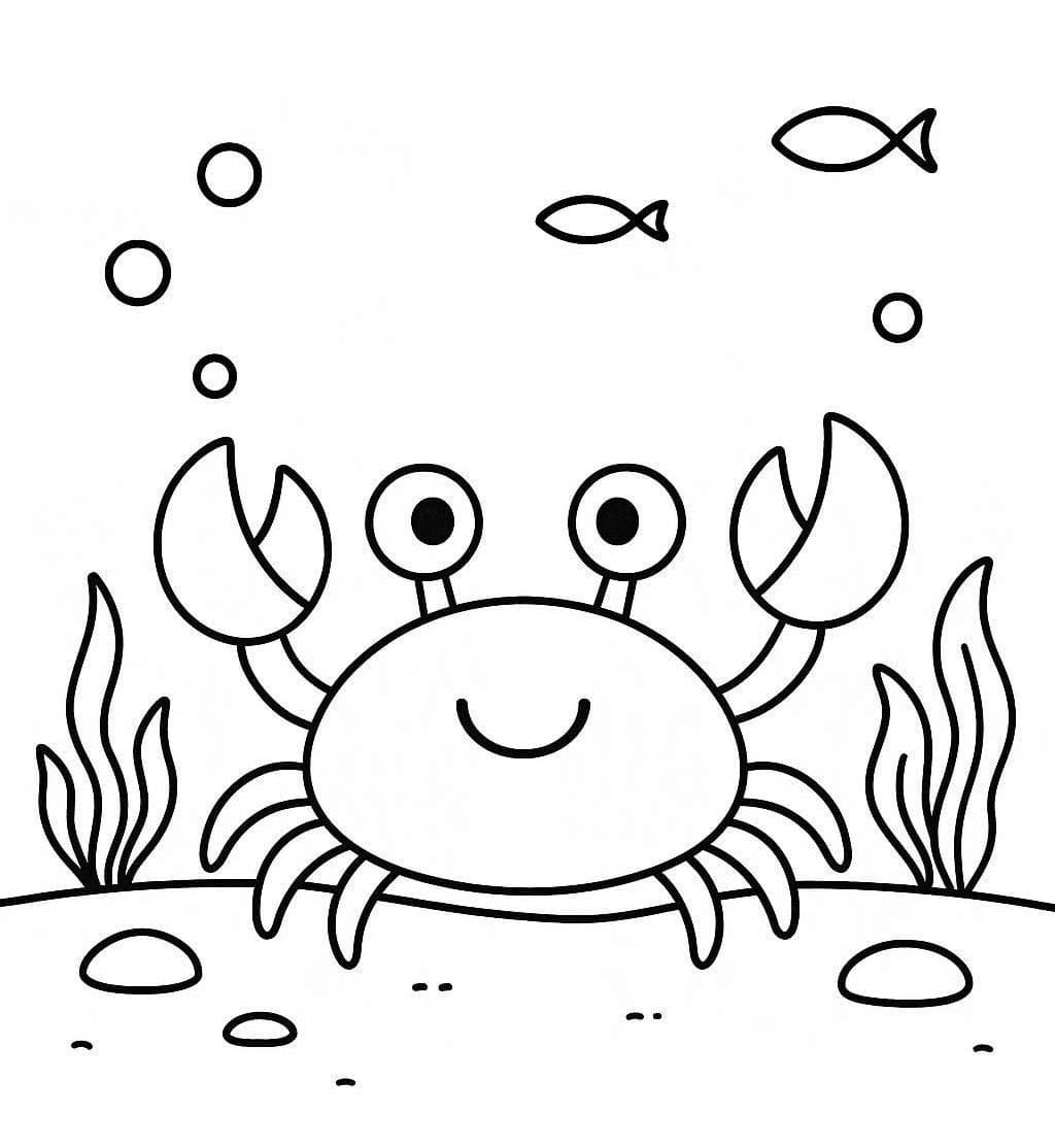 Nakreslete Krab prostý tisknutelné omalovánka