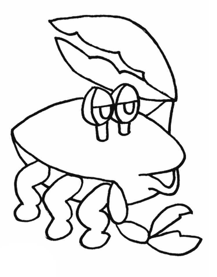 Nakreslete Krab snadný tisknutelné omalovánka