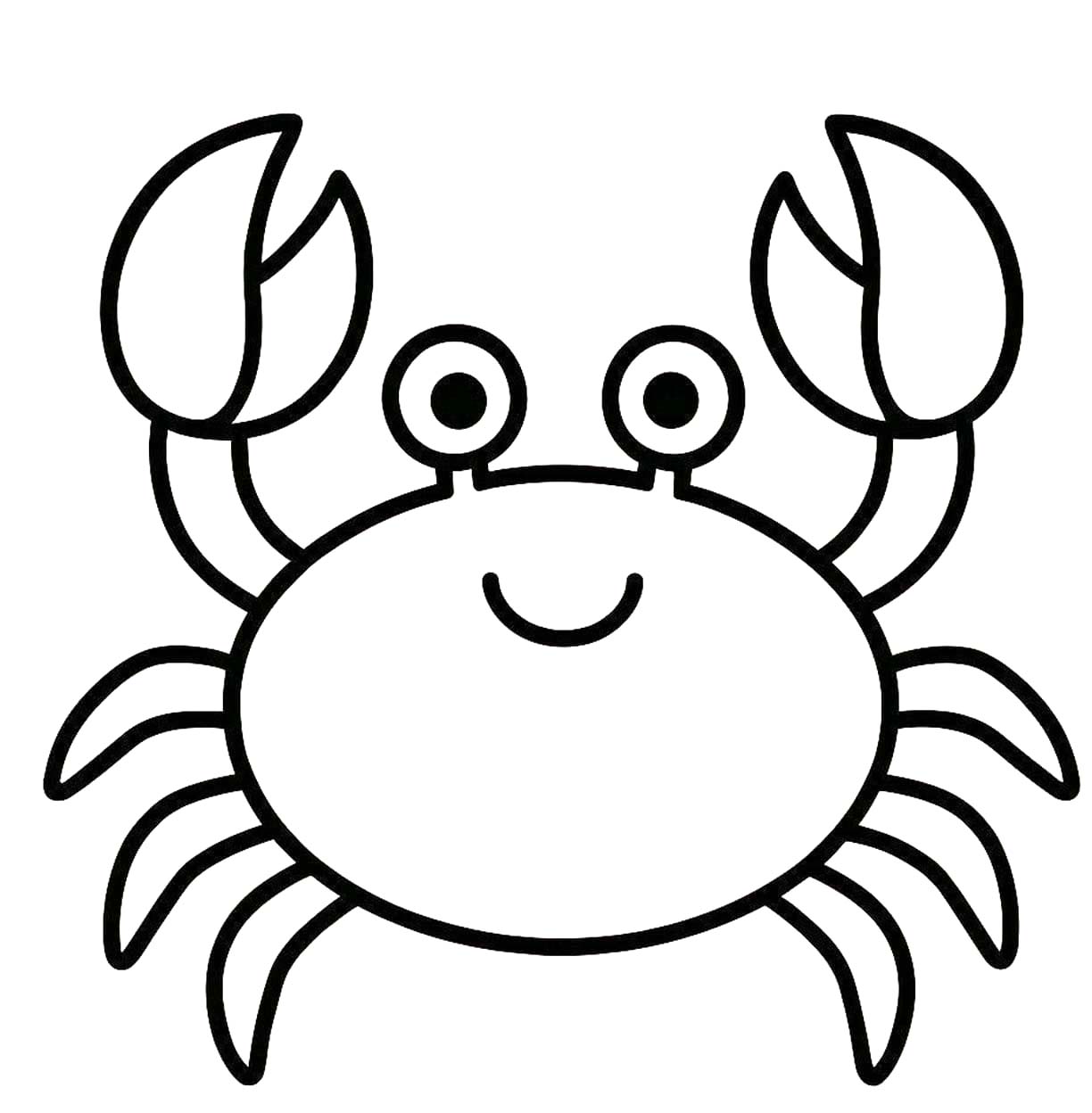 Nakreslete Krab zdarma snadný omalovánka