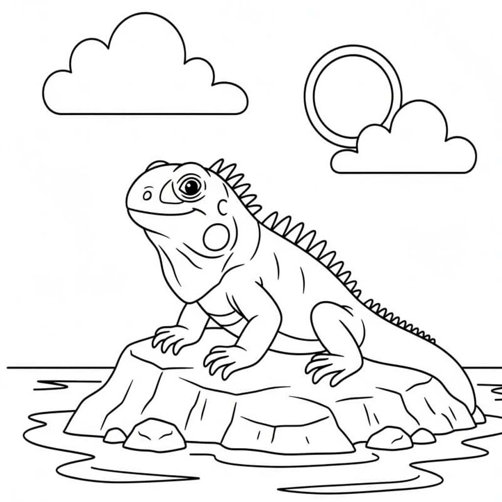 Nakreslete Leguán pro děti omalovánka