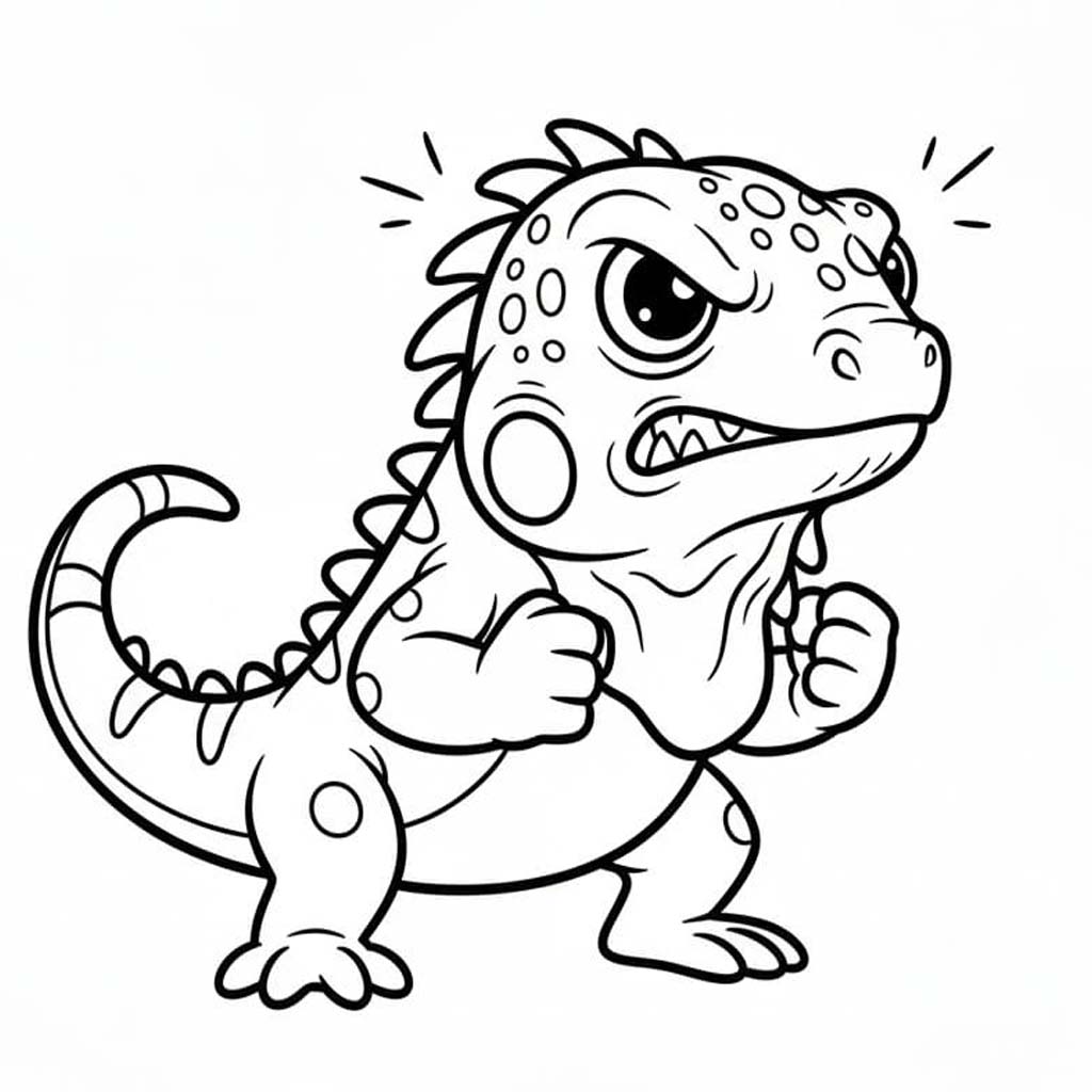 Nakreslete Leguán prostý tisknutelné omalovánka