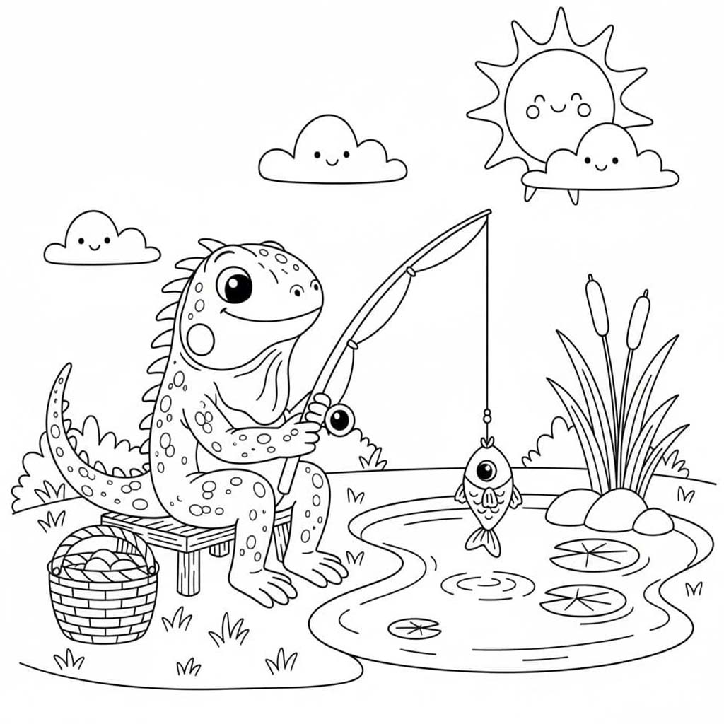 Nakreslete Leguán prostý omalovánka