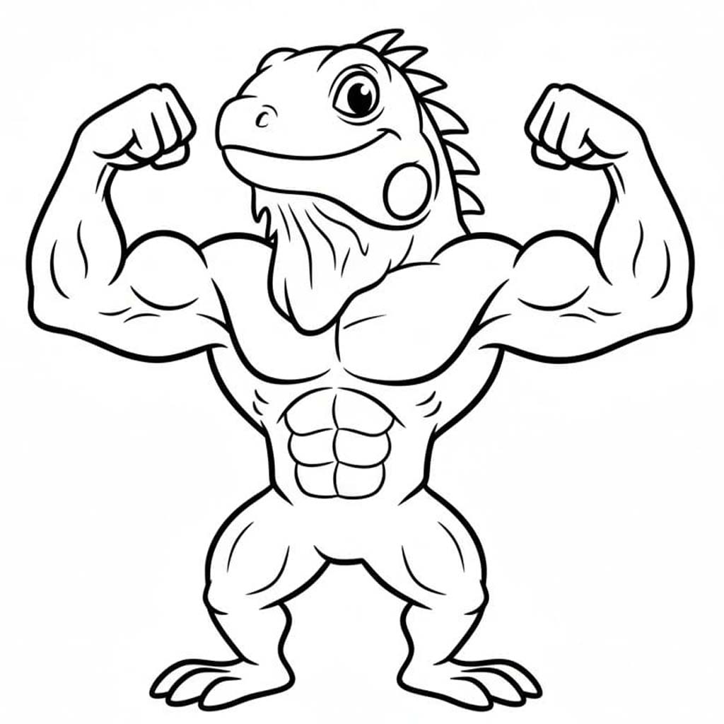 Nakreslete Leguán snadný tisknutelné omalovánka