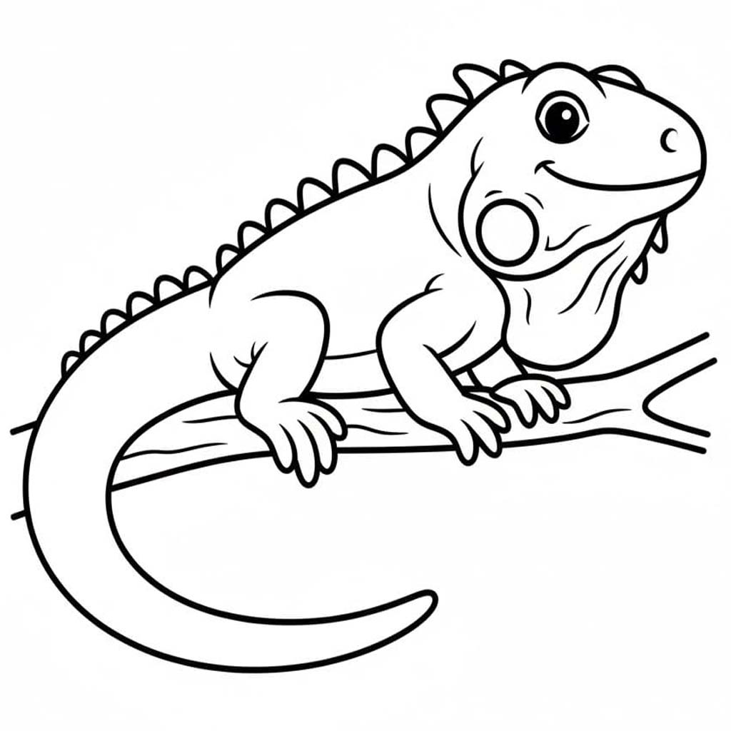 Nakreslete Leguán tisknutelné omalovánka