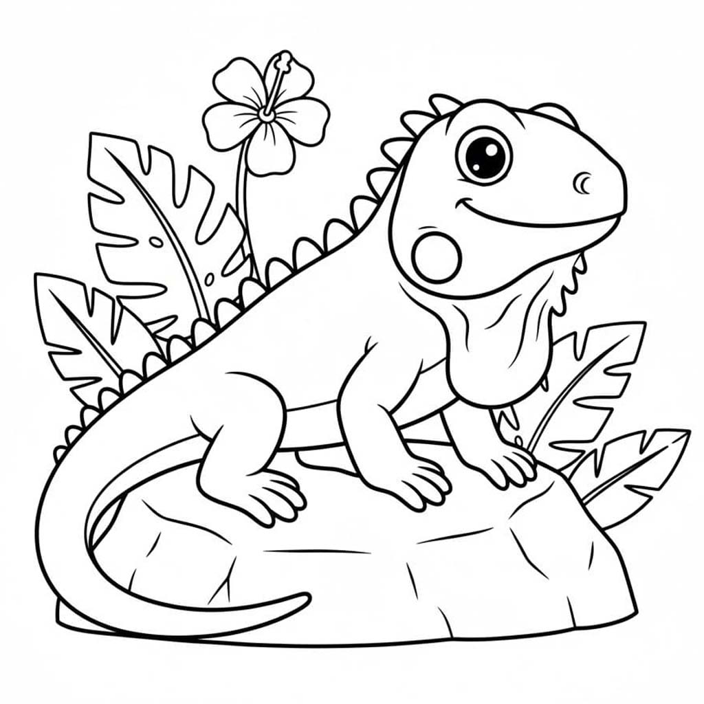 Nakreslete Leguán základní tisknutelné omalovánka
