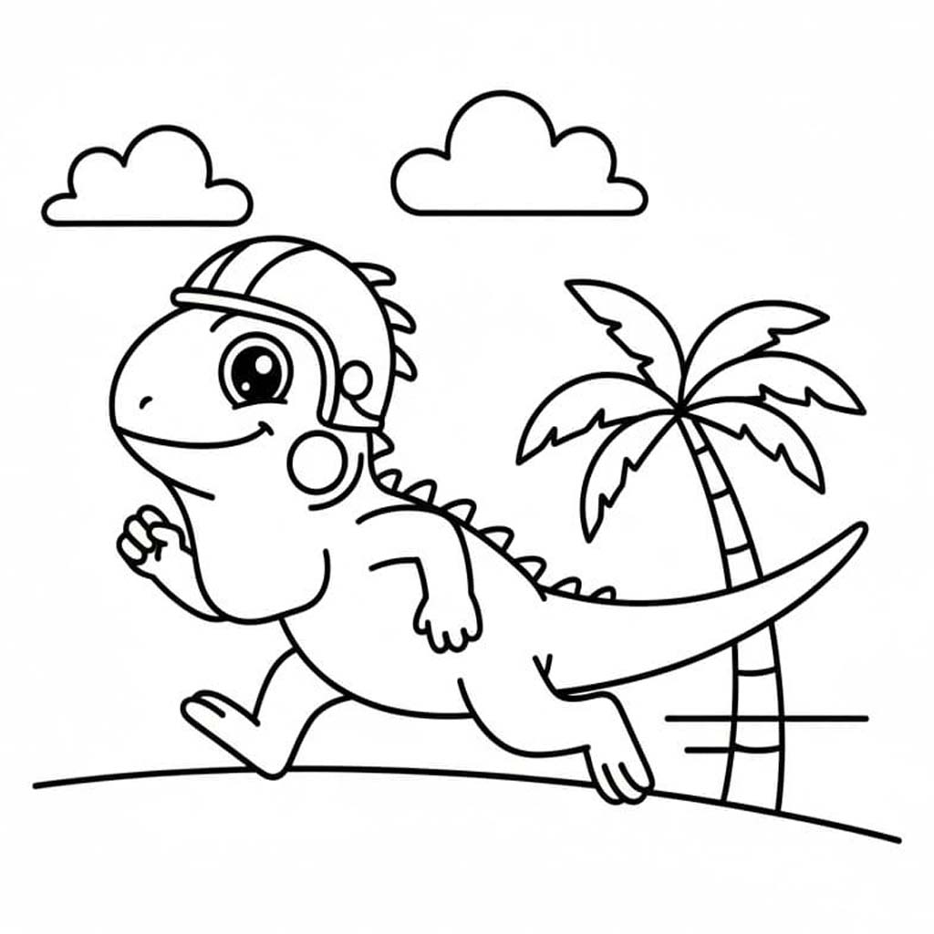 Nakreslete Leguán zdarma prostý omalovánka