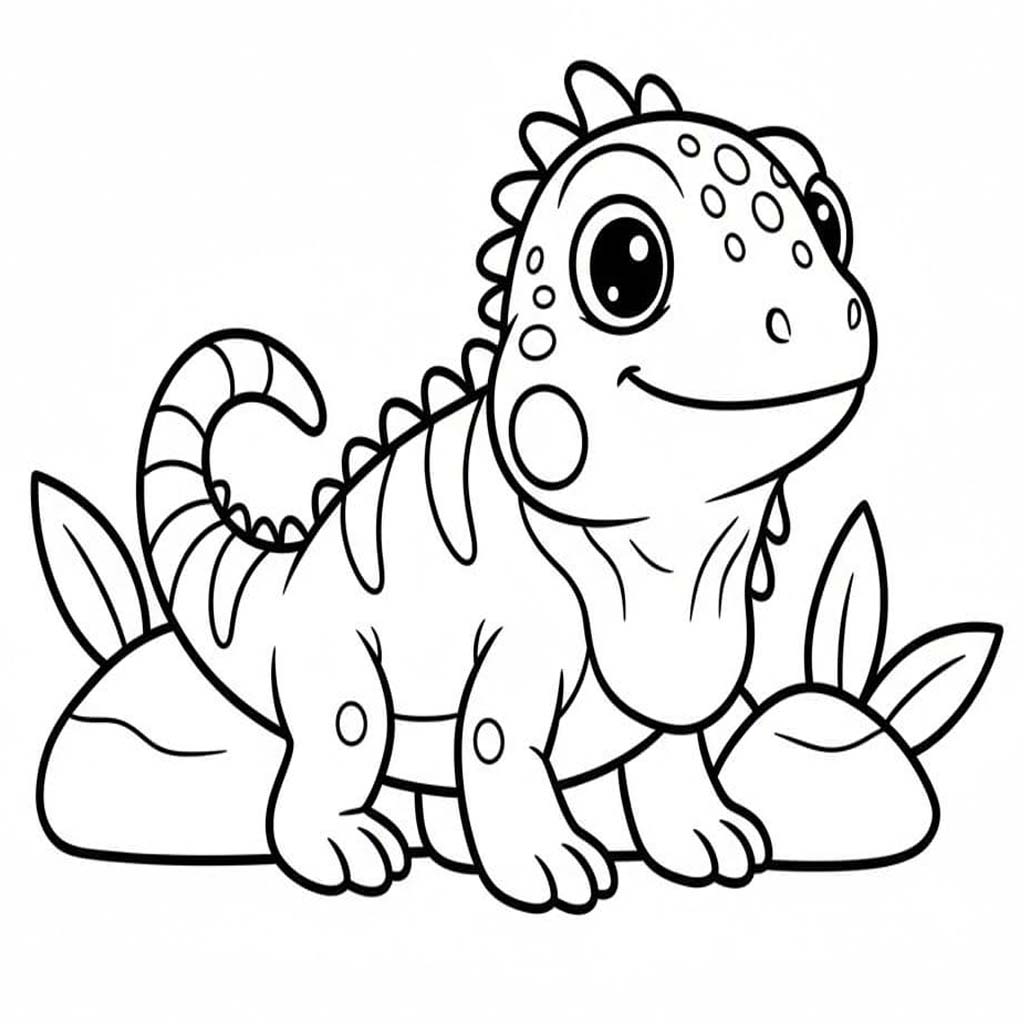 Nakreslete Leguán zdarma snadný omalovánka