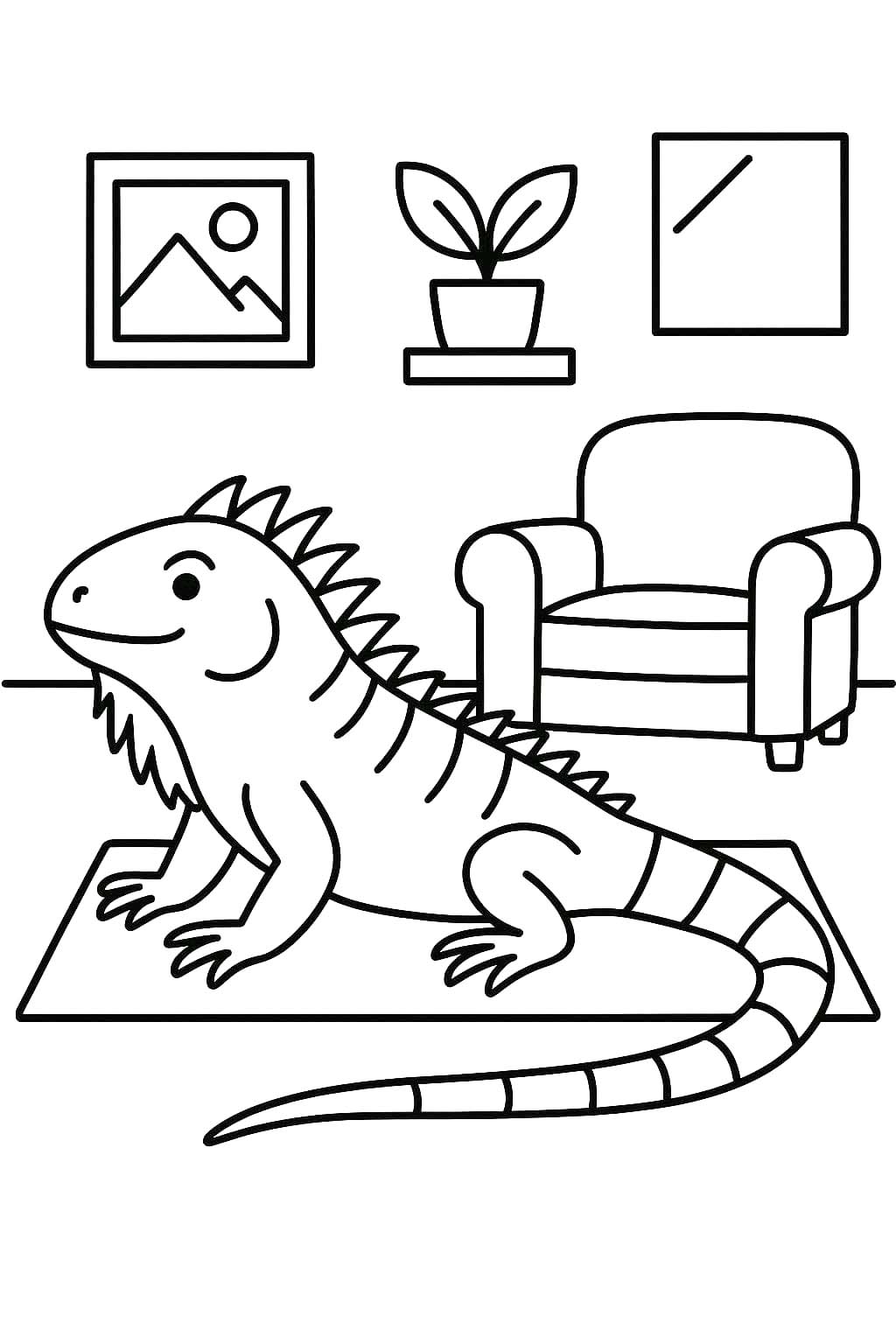 Nakreslete Leguán zdarma základní omalovánka