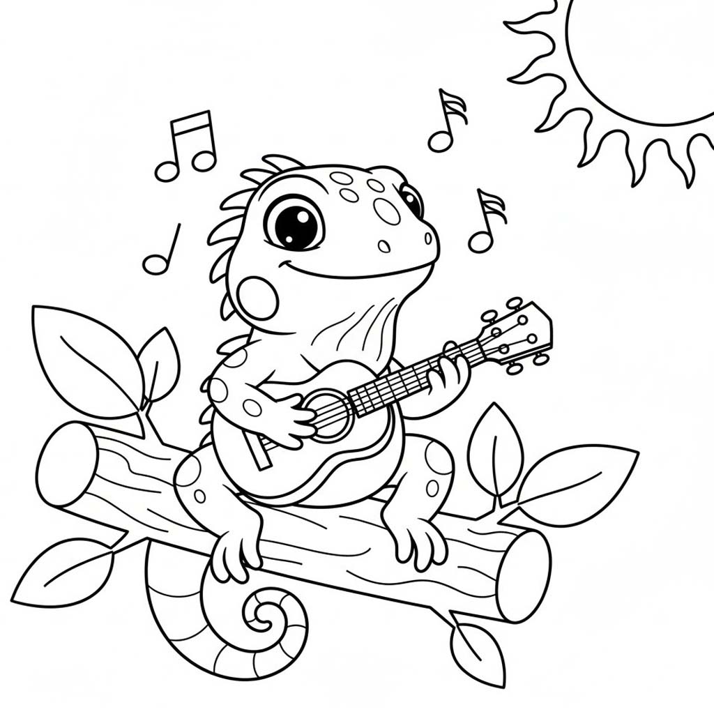 Nakreslete Leguán omalovánka