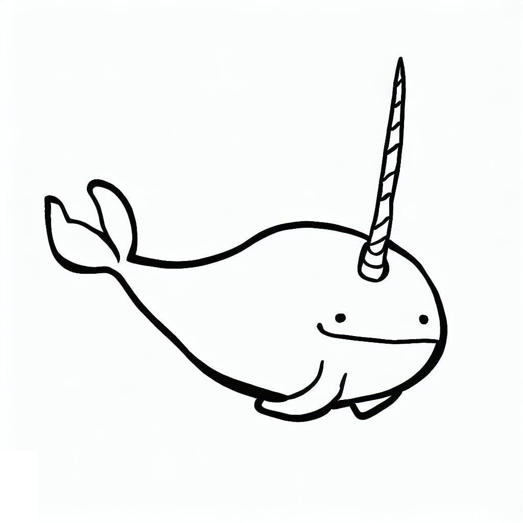 Nakreslete Narval základní tisknutelné omalovánka