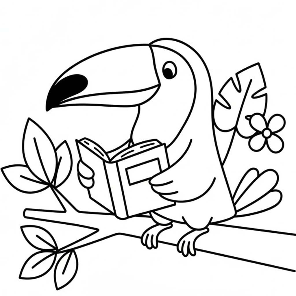 Nakreslete Tukan k vytisknutí zdarma omalovánka