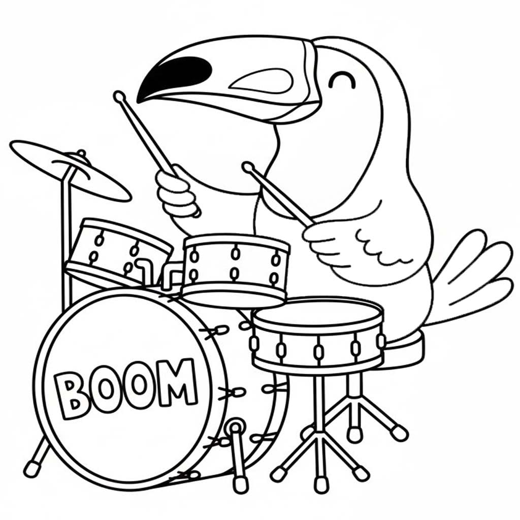 Nakreslete Tukan k vytisknutí omalovánka