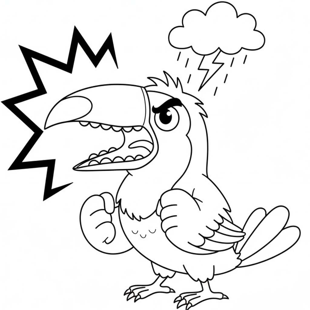 Nakreslete Tukan prostý tisknutelné omalovánka