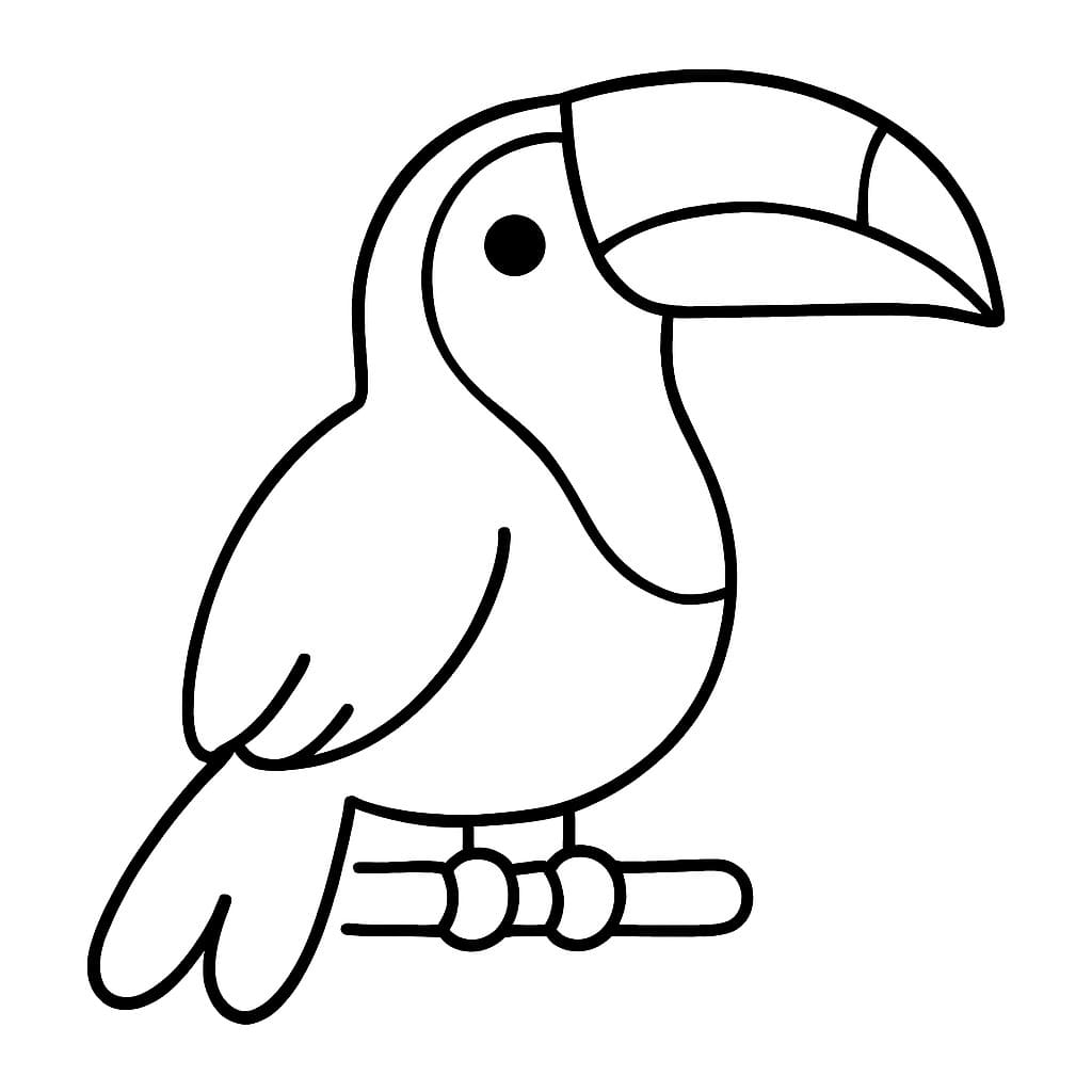 Nakreslete Tukan zdarma prostý tisknutelné omalovánka