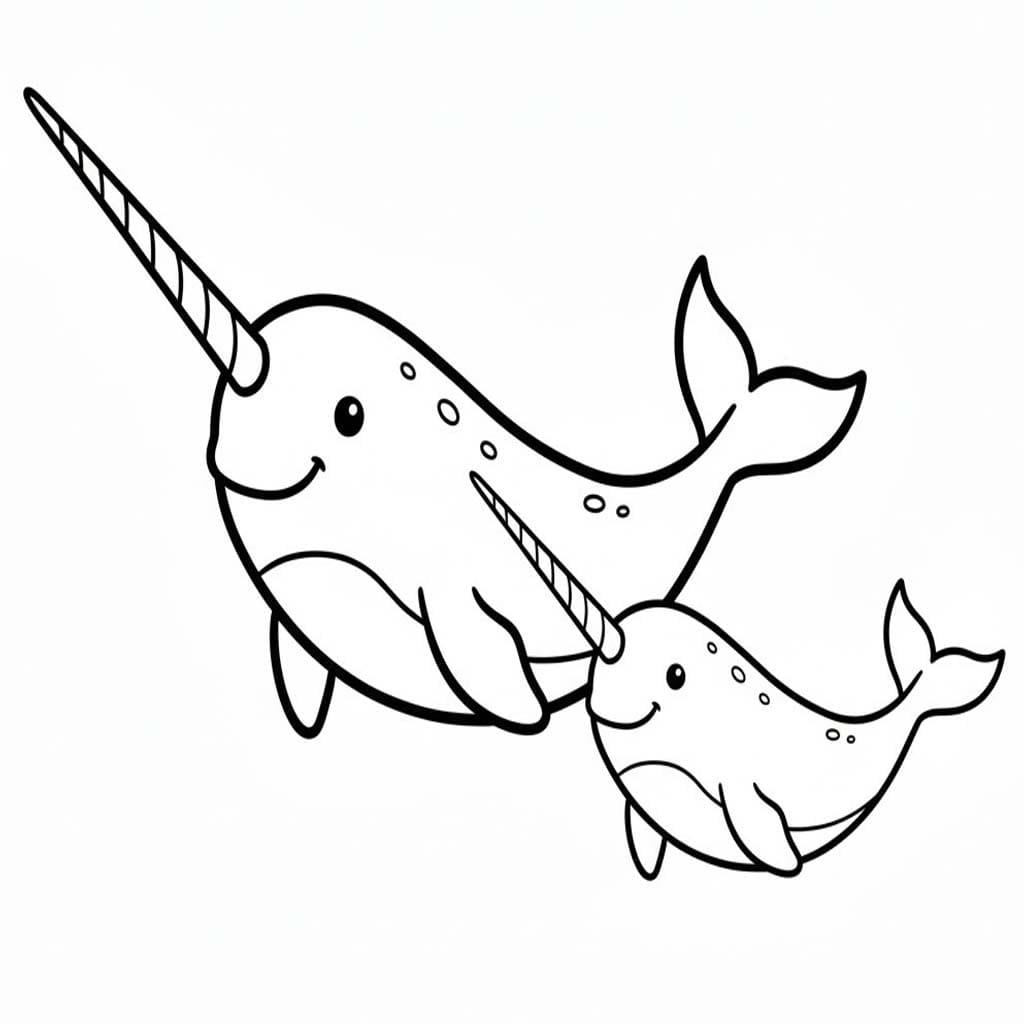 Narval k vytisknutí omalovánka