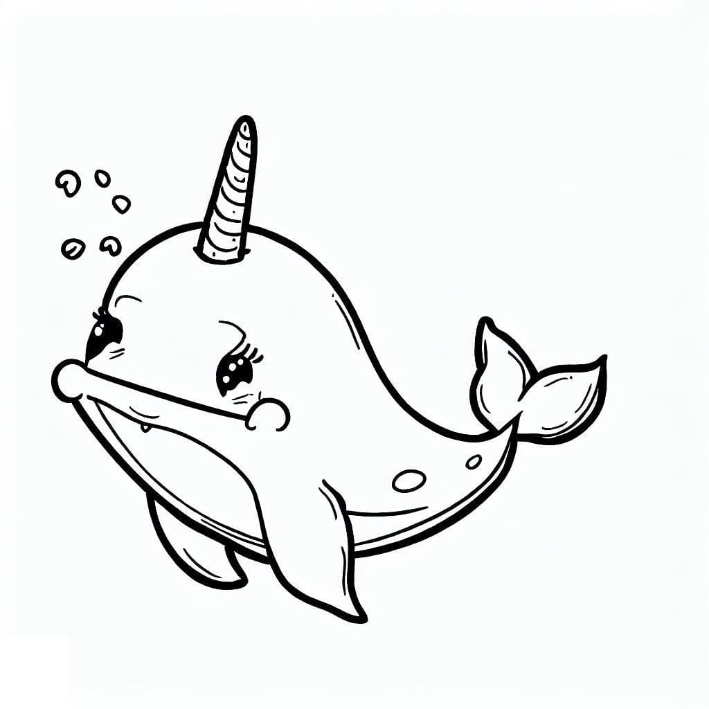 Narval tisknutelné omalovánka