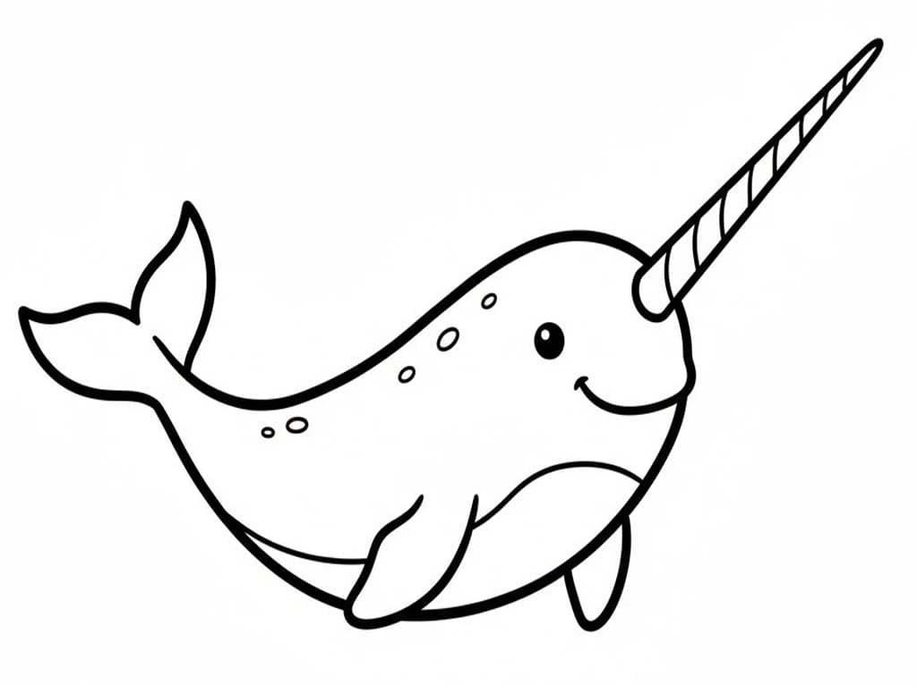 Narval zdarma pro děti omalovánka