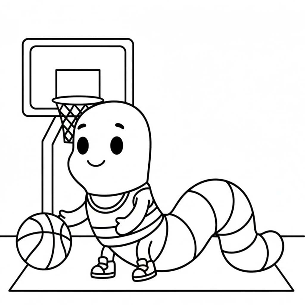 Obraz Červ tisknutelné omalovánka