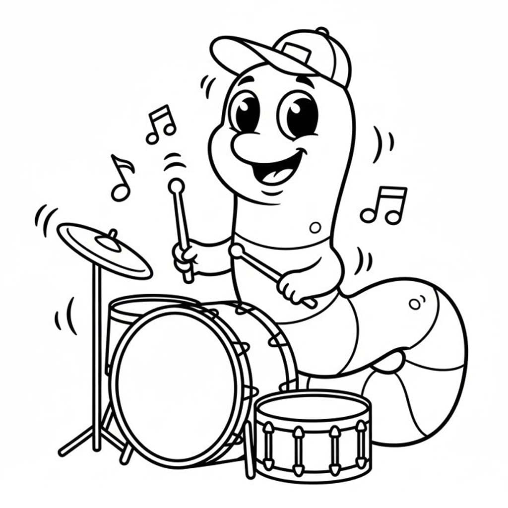 Obraz Červ zdarma tisknutelné omalovánka