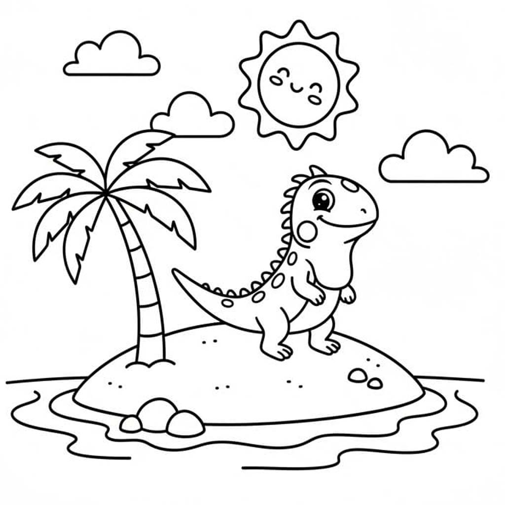 Obraz Leguán zdarma tisknutelné omalovánka