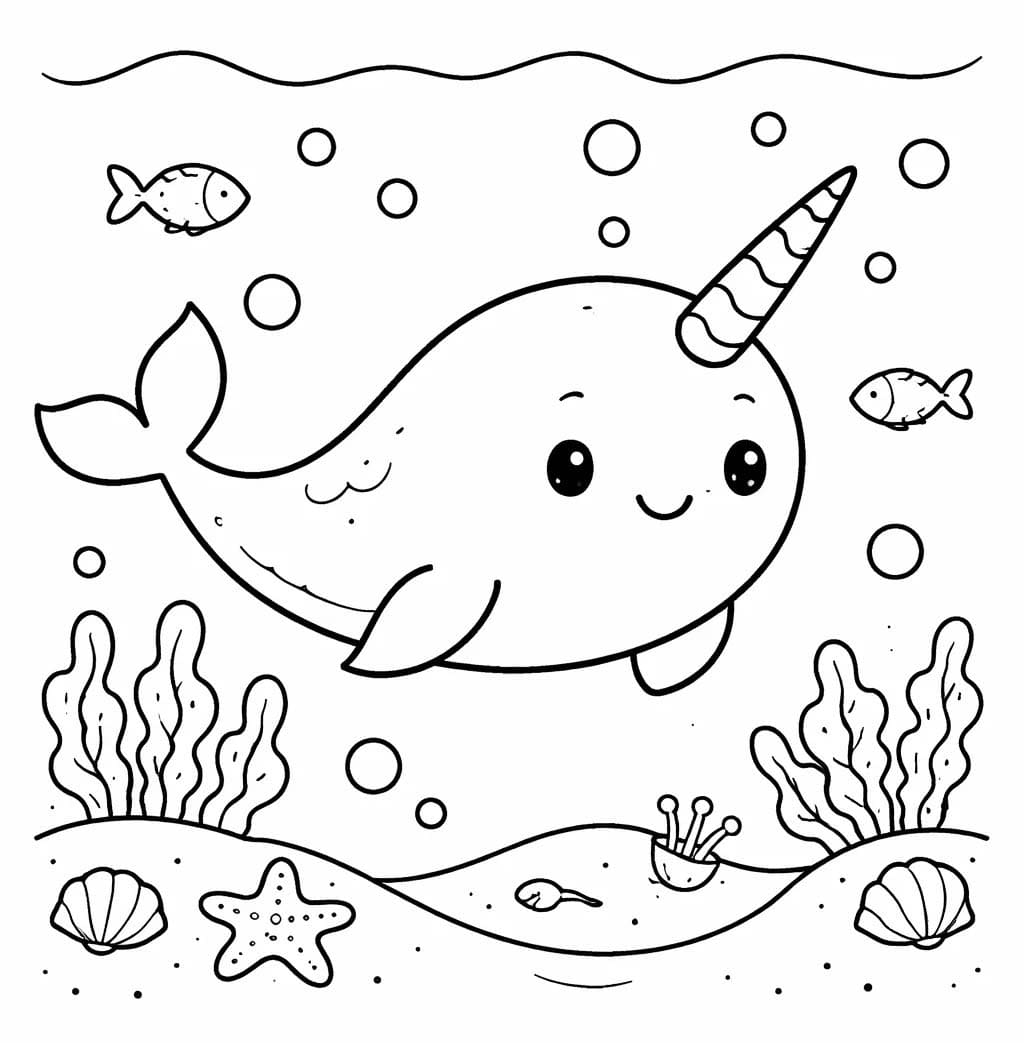 Obraz Narval zdarma omalovánka