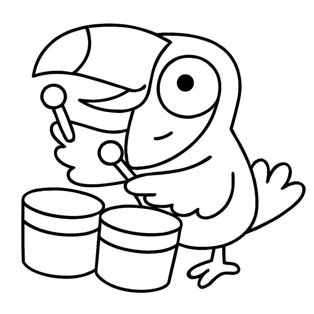 Obraz Tukan zdarma omalovánka