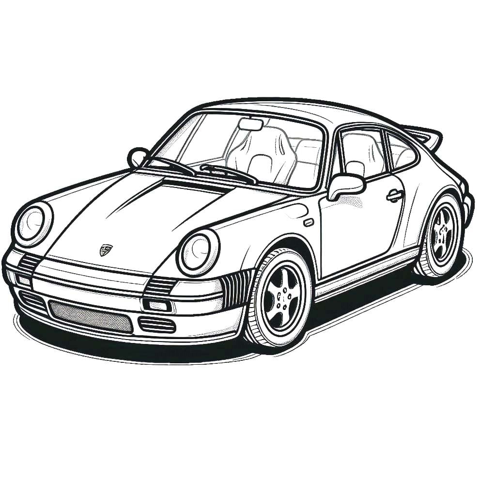 Porsche k vytisknutí omalovánka