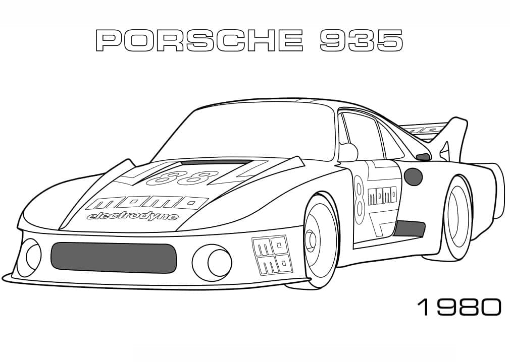 Porsche prostý tisknutelné omalovánka