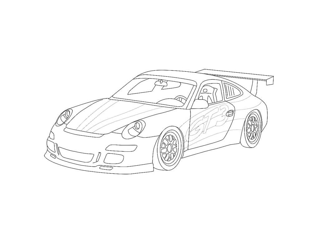 Porsche zdarma omalovánka