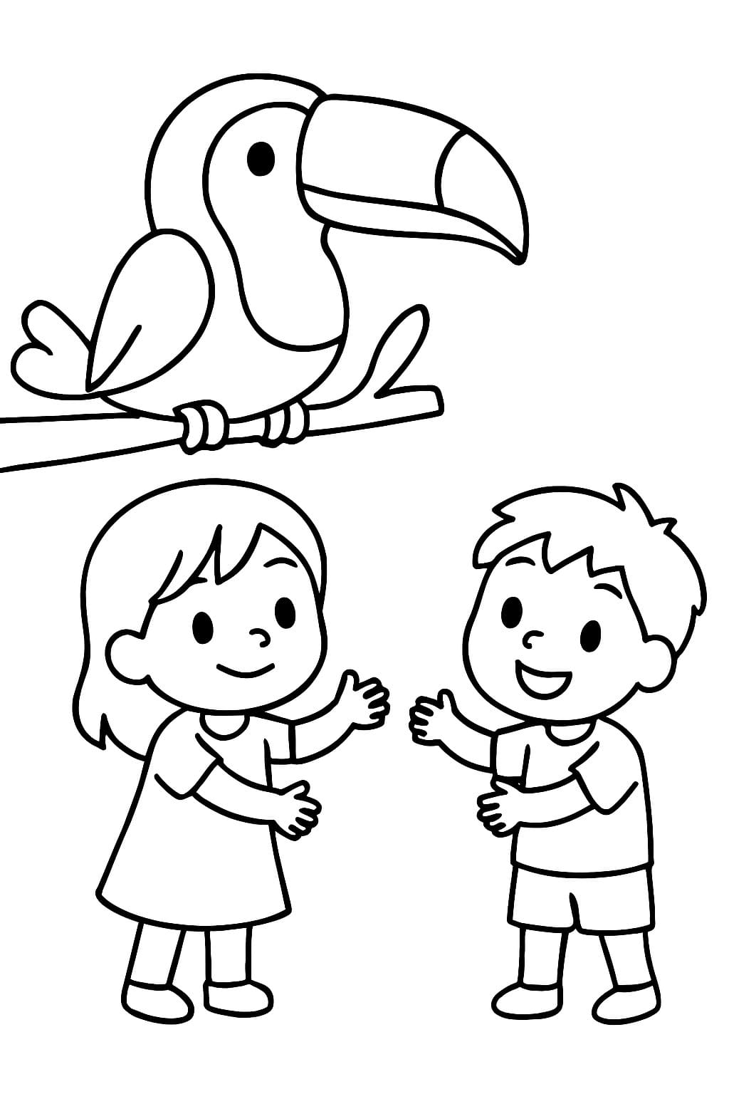 Tukan k vytisknutí omalovánka