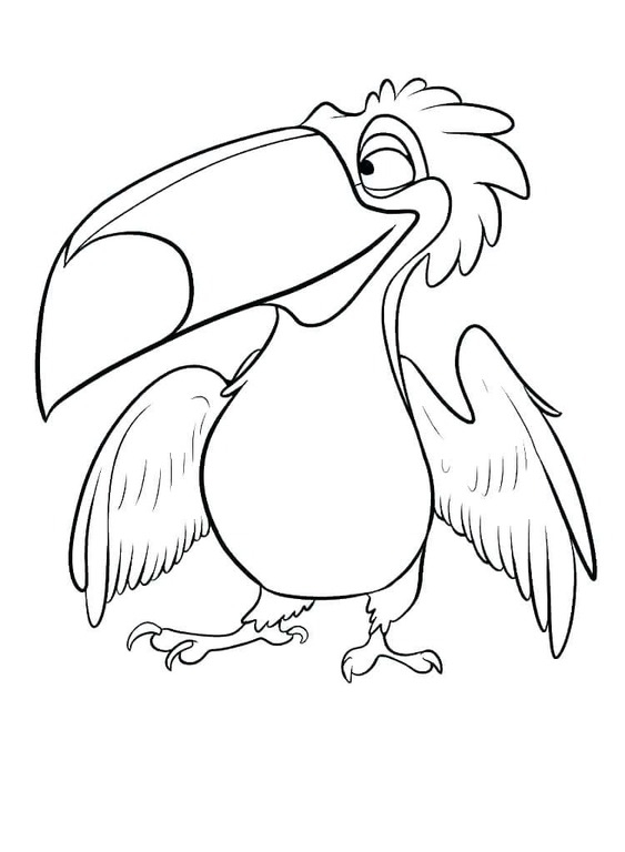 Tukan zdarma pro děti omalovánka
