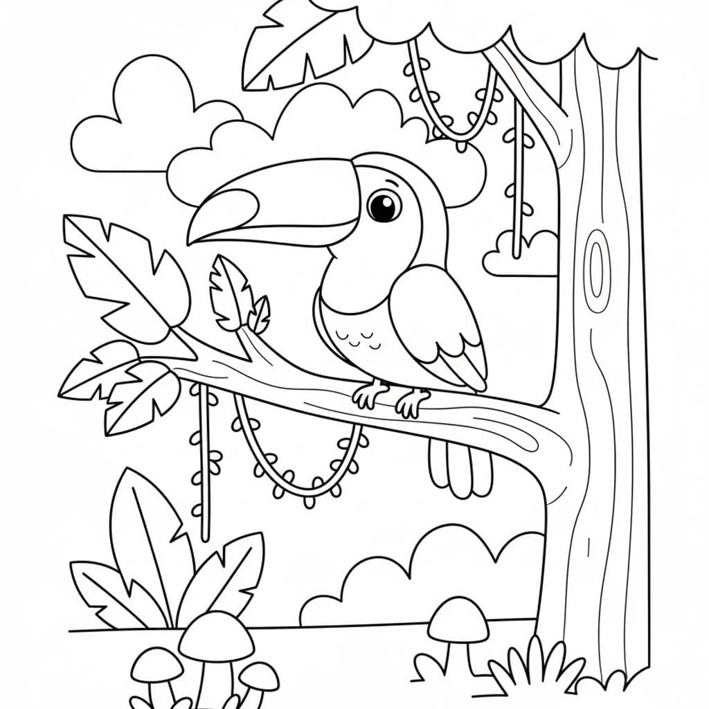 Tukan zdarma prostý omalovánka