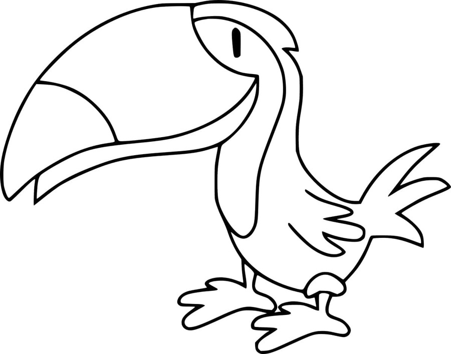 Tukan zdarma tisknutelné pro děti omalovánka