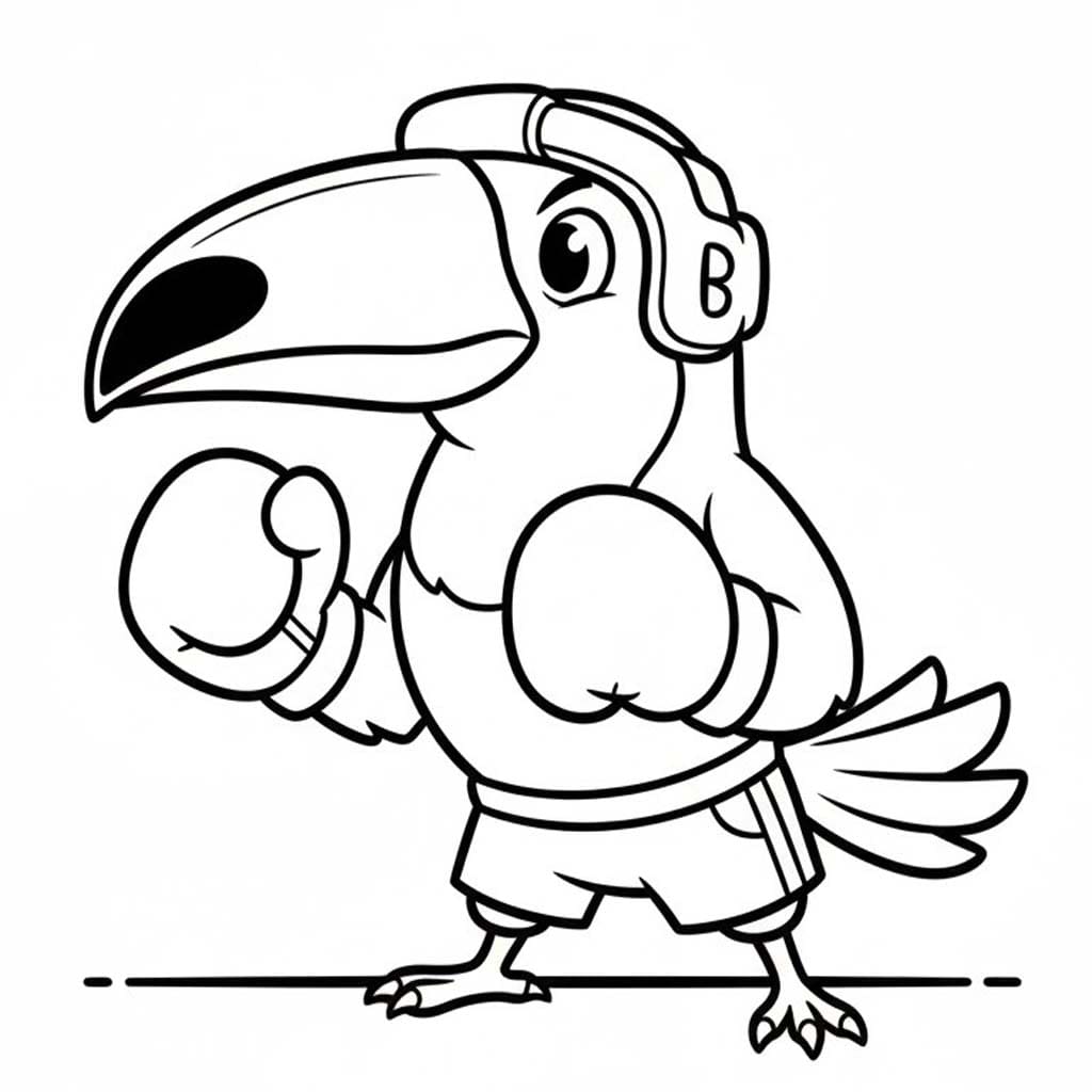 Tukan zdarma základní tisknutelné omalovánka