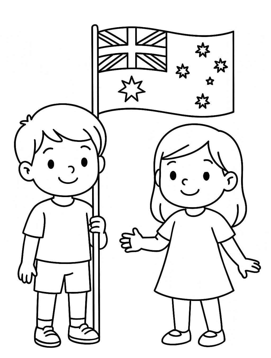 Austrálie k vytisknutí zdarma omalovánka