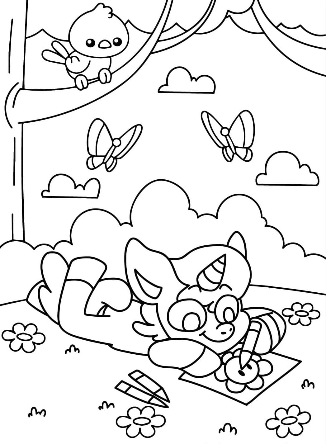 CraftyCorn zdarma omalovánka