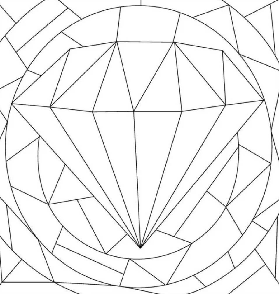 Diamant zdarma omalovánka