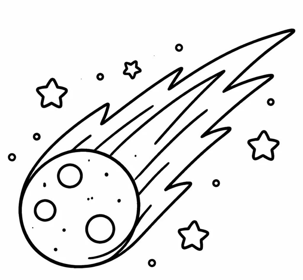 Kometa zdarma prostý tisknutelné omalovánka
