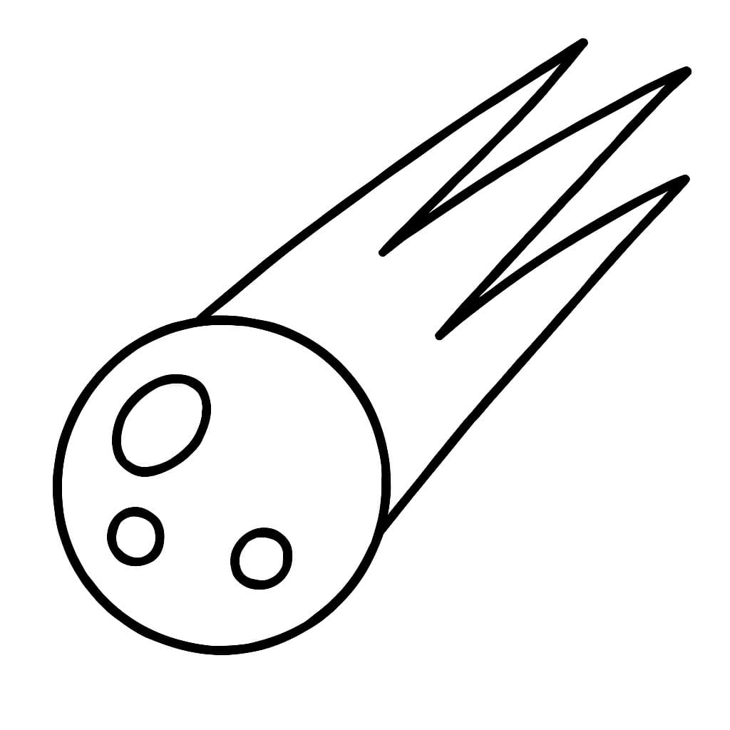 Kometa zdarma tisknutelné pro děti omalovánka