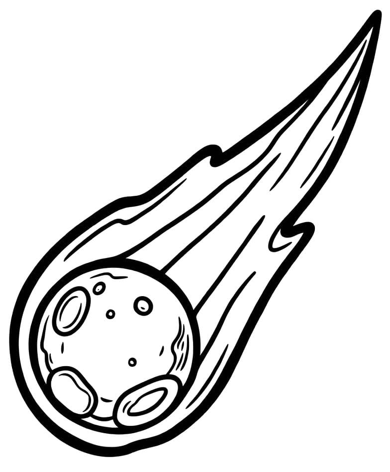 Kometa zdarma základní tisknutelné omalovánka