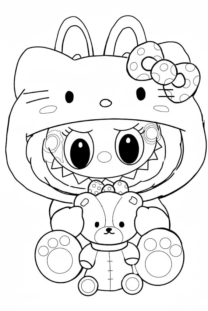 Labubu k vytisknutí omalovánka