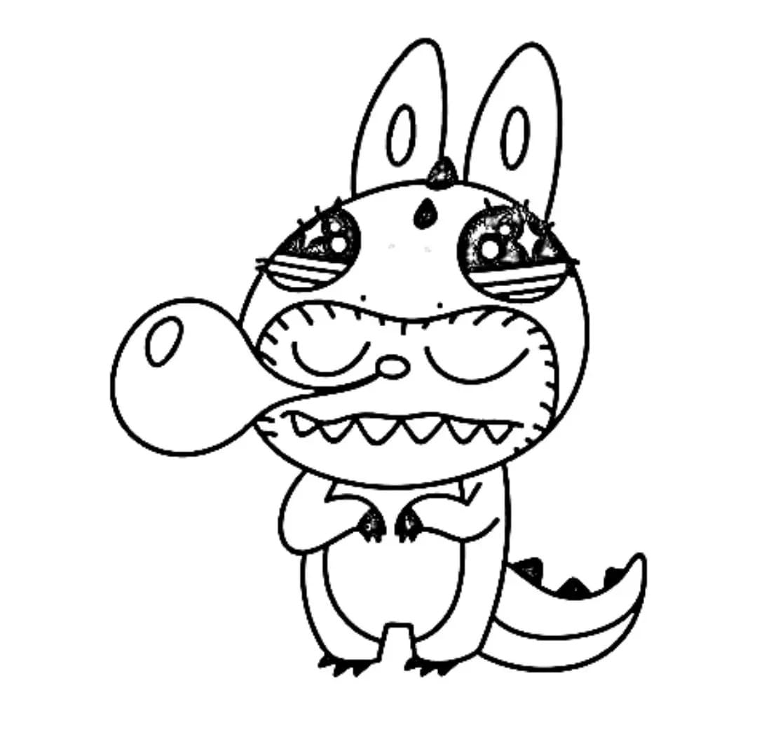 Labubu tisknutelné omalovánka