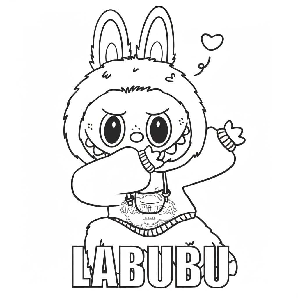 Labubu základní tisknutelné omalovánka