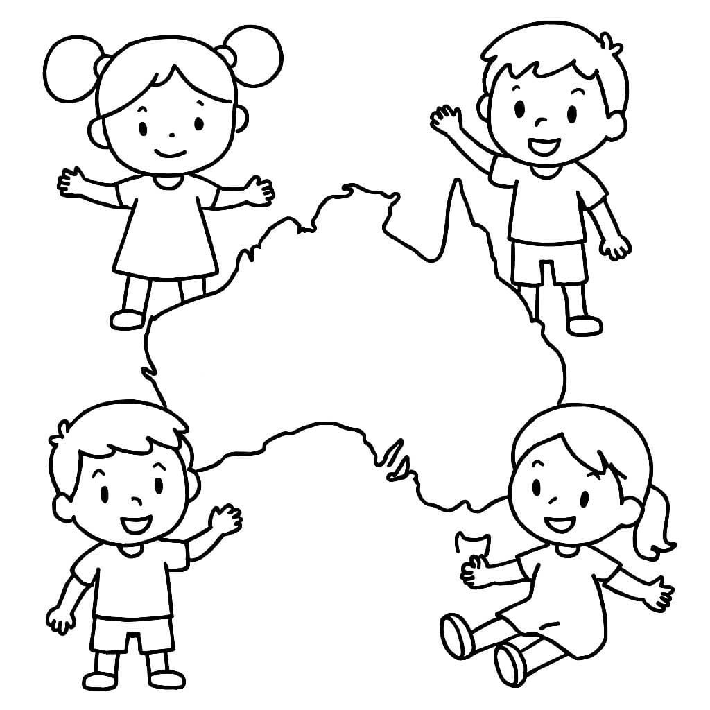 Nakreslete Austrálie k vytisknutí omalovánka