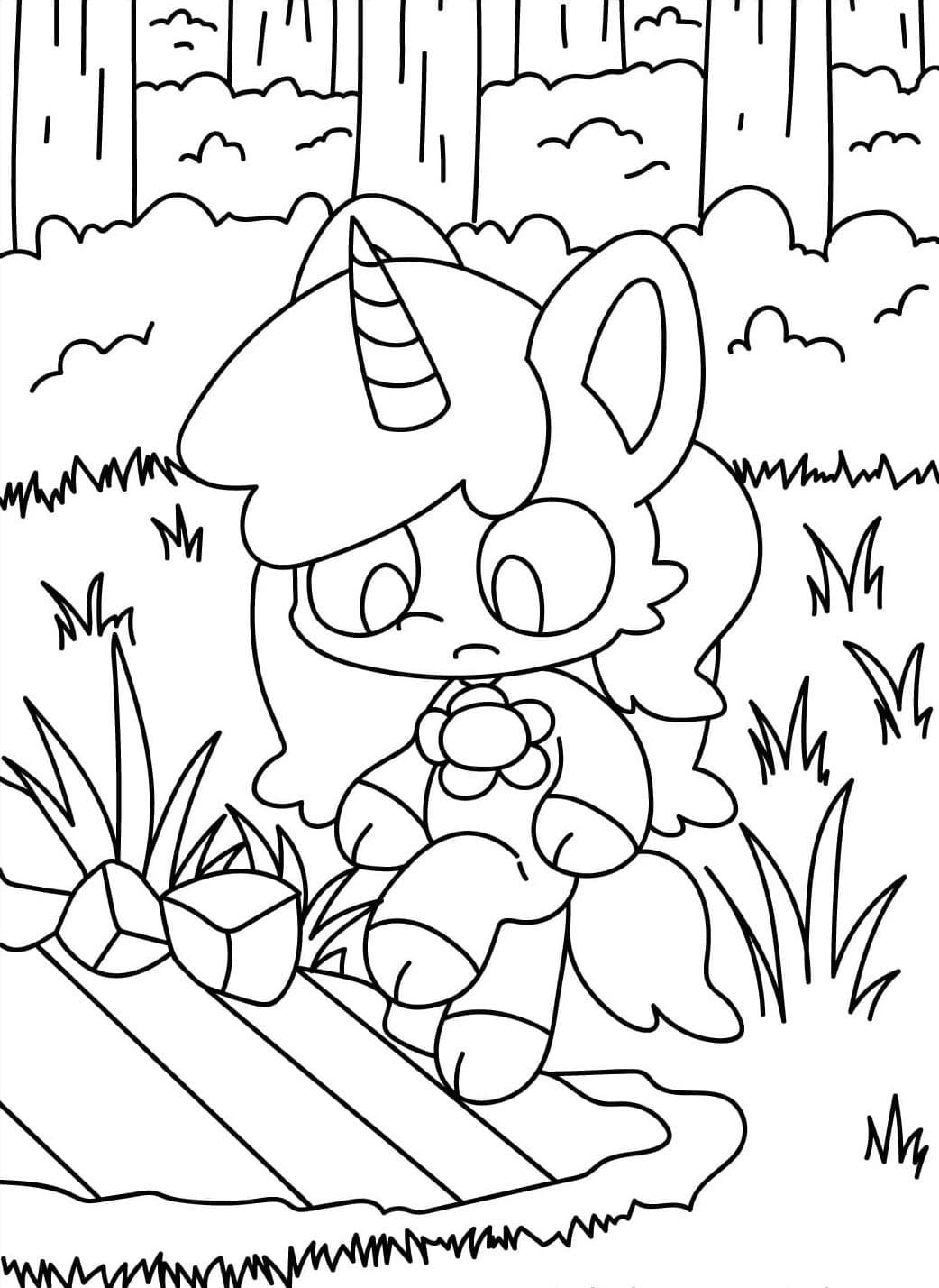 Nakreslete CraftyCorn pro děti omalovánka