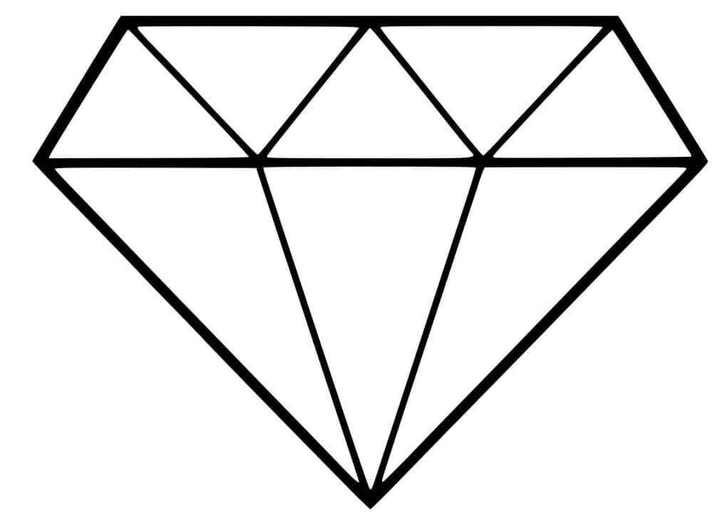 Nakreslete Diamant snadný tisknutelné omalovánka