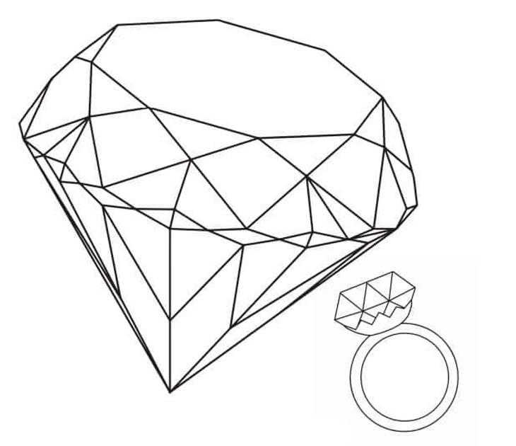Nakreslete Diamant snadný omalovánka